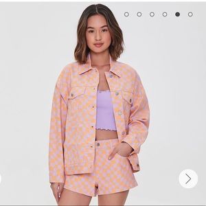 Denim Checkered Jacket NWT
